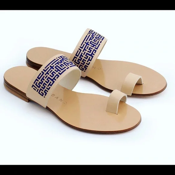 Design designer leather toe ring sandals